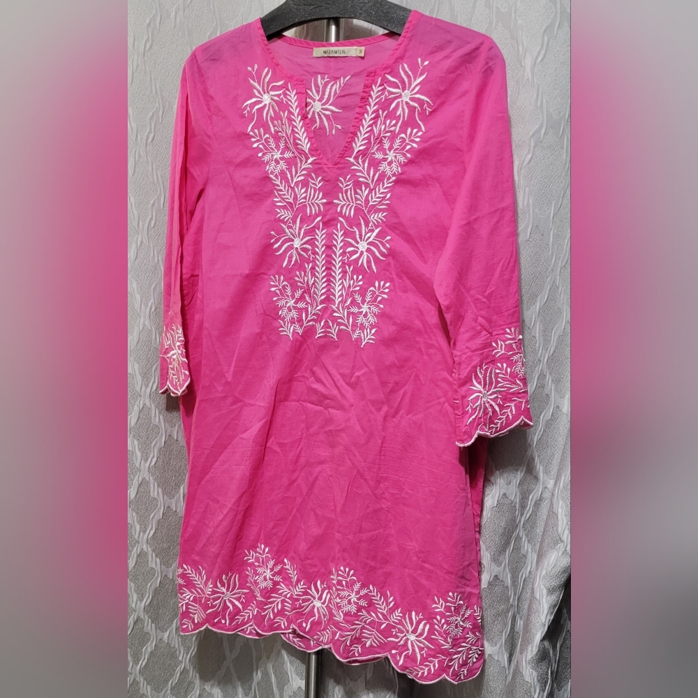 Murmur | Kurta Embroidered Top | Pink
